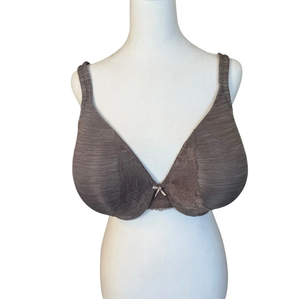 Cacique Underwire Lightly Lined Full Coverage Bra Size 38G Dark Purple‎